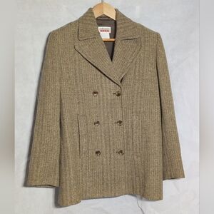 Olsen Sport Sz 6 Brown Tweed Women's Double Breasted Blazer